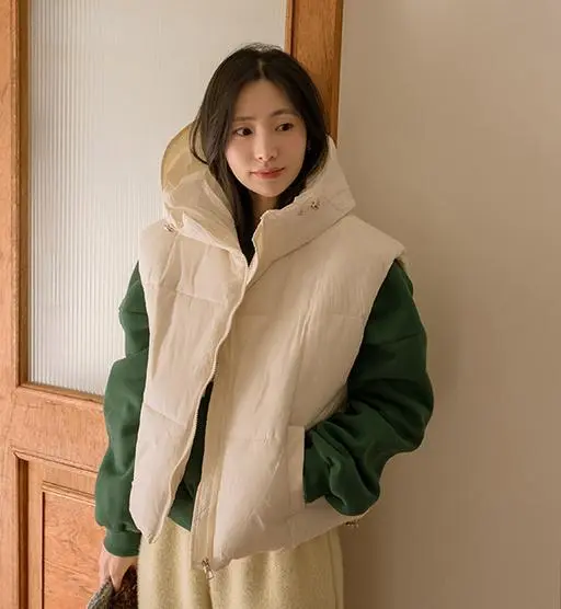 6DA32384CW_레미스 후드 웰론 패딩조끼