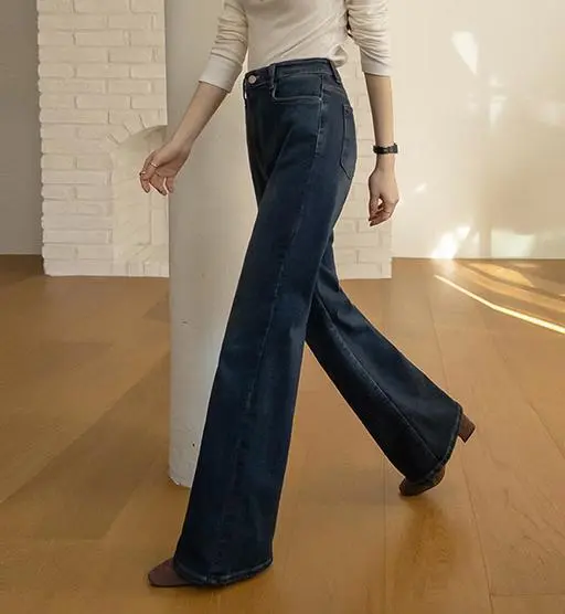 4DA32401NN_히트 웜 터치 여유 기모 부츠컷진