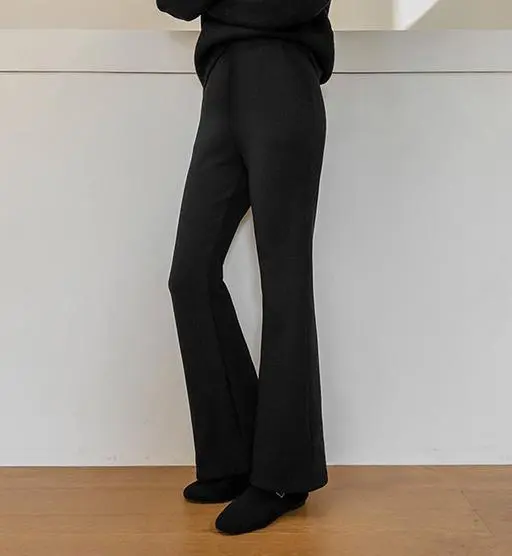 4DA32393JJ_슬림 라인 올밴딩 기모 부츠컷 팬츠(숏/롱)