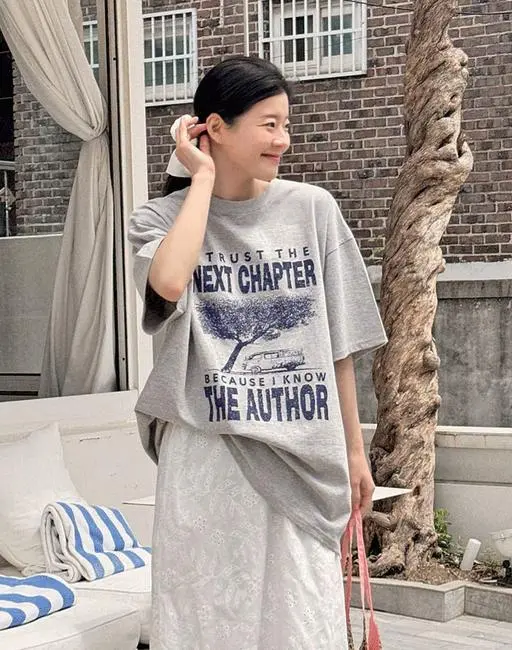 시오 도톰 루즈핏 나염 티셔츠