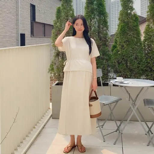 임부복*로즈더 스트링 원피스