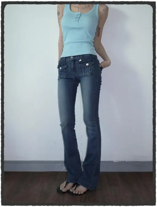 Cargo Low-Rise Skinny Bootcut Jean