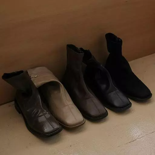 5DD00112LJ_스퀘어코 낮은굽 앵클부츠