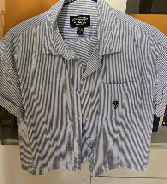 【WHO.A.U】Steve seersucker overfit shirt WHO.A.U】Steve seersucker overfit shirt WHO.A.U】Steve