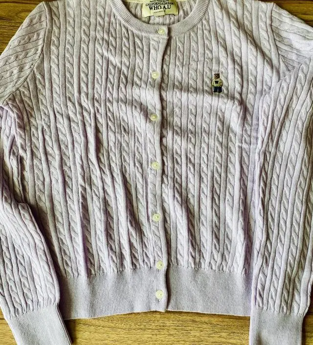 【WHO.A.U】Steve Head Point Plain Cardigan Steve High Gauge Wool Cable Cardigan - 후아유닷컴