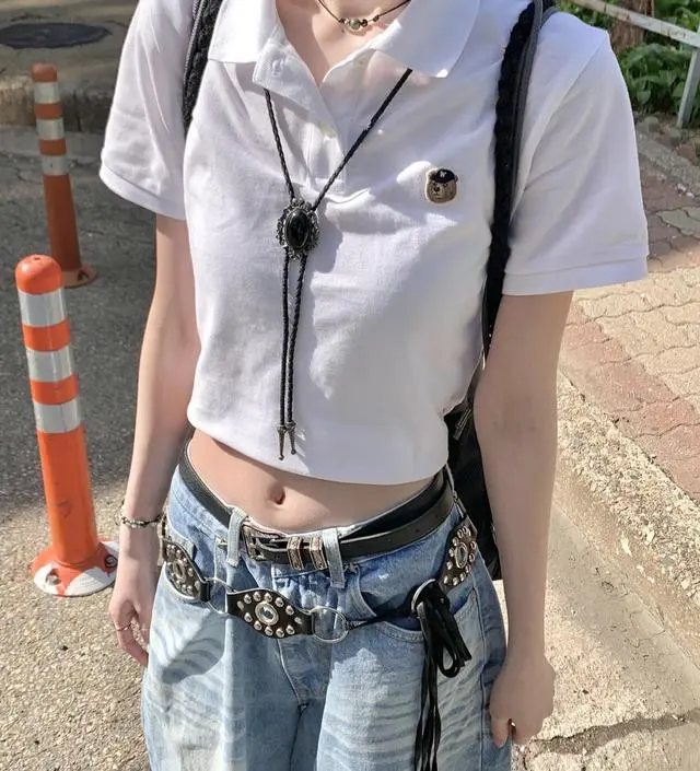 【WHO.A.U】Steve Crop Collar T-Shirt(R) Steve Crop Collar T-Shirt - 후아유닷컴