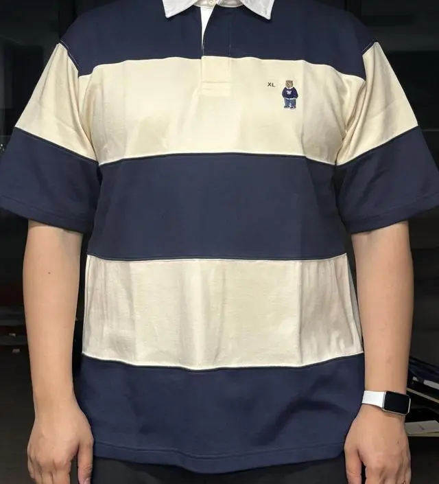 【WHO.A.U】Steve Colorblock Collar T-Shirt Steve Colorblock Collar T-Shirt - 후아유닷컴
